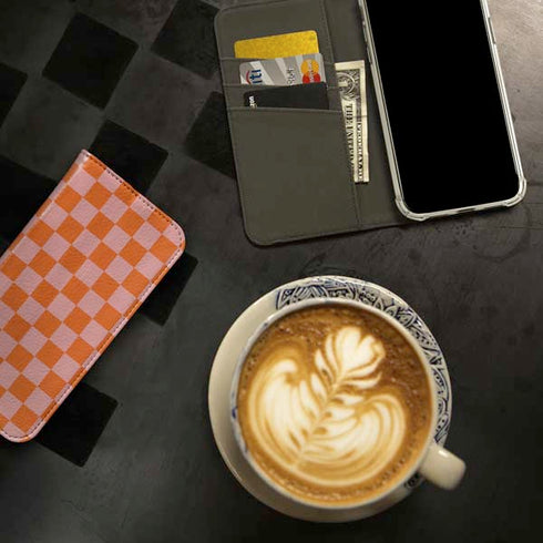 Orange Checkered iPhone 15 Pro Folio Case